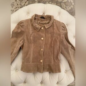 Y2K Beige Suede Jacket sz S